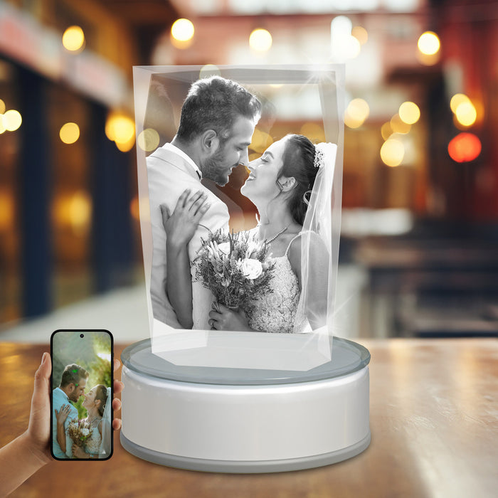 Wedding 3D Crystal Paper Weight Cube