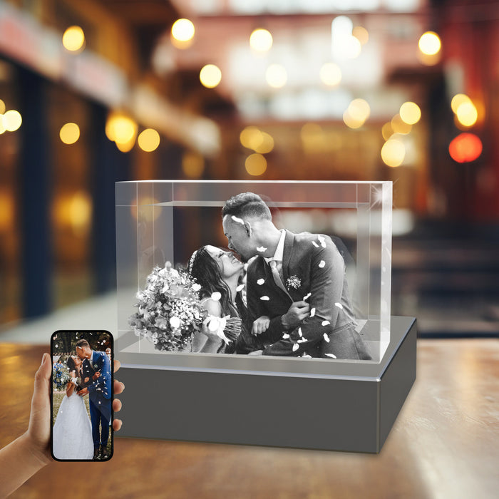 Wedding 3D Crystal Rectangle Landscape