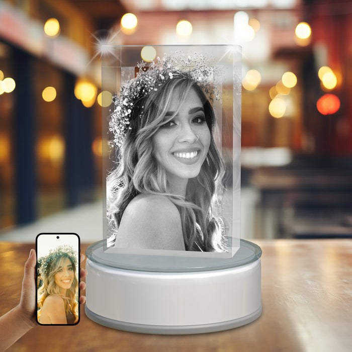 Wedding 3D Crystal Rectangle Portrait Tower