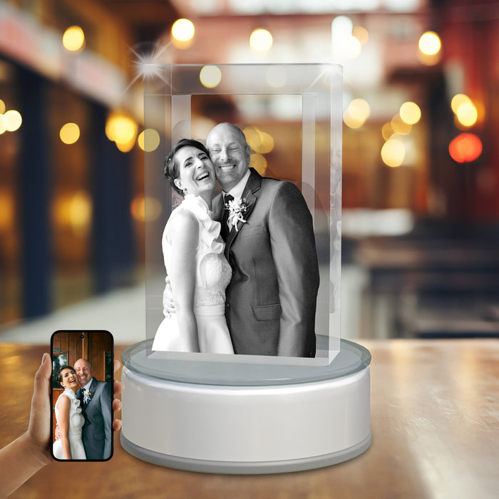 Wedding 3D Crystal Rectangle Portrait Tower