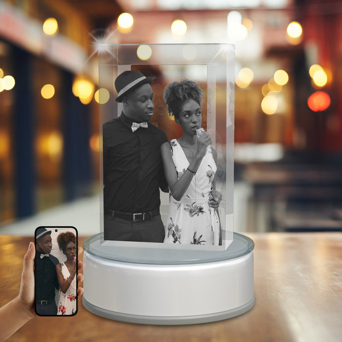 Anniversary 3D Crystal Rectangle Portrait Tower