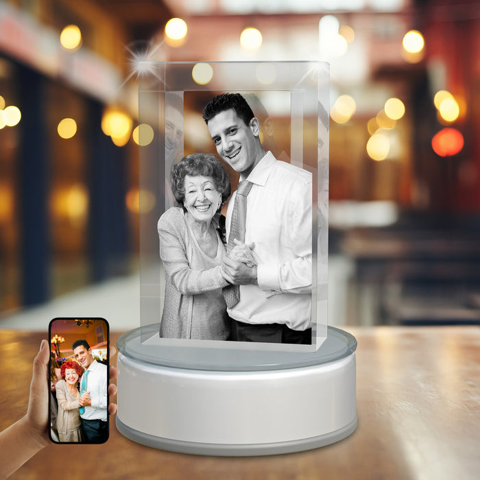 Memorial 3D Crystal Rectangle Portrait Tower