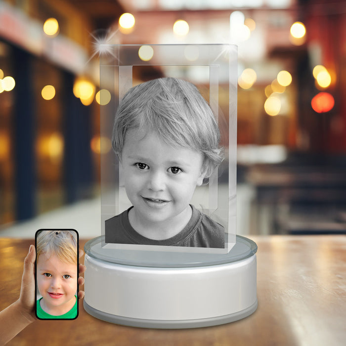 Birthday 3D Crystal Rectangle Portrait Tower