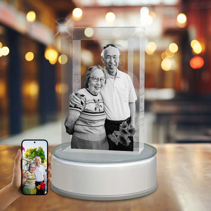 Memorial 3D Crystal Rectangle Portrait Tower