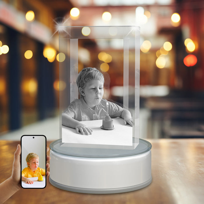 Birthday 3D Crystal Rectangle Portrait Tower