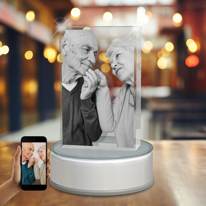 Anniversary 3D Crystal Rectangle Portrait Tower