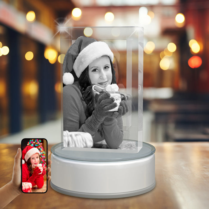 3D Crystal Rectangle Portrait Tower