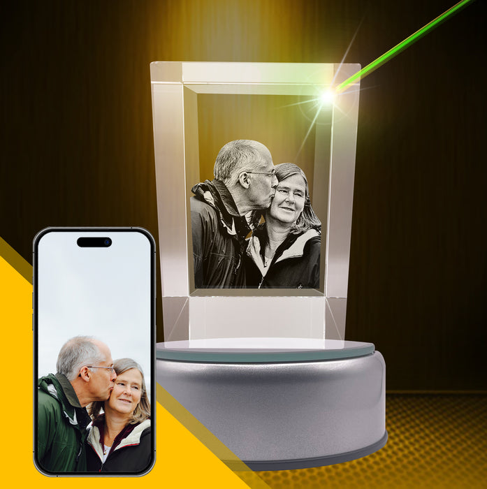 Anniversary 3D Crystal Rectangle Portrait Tower